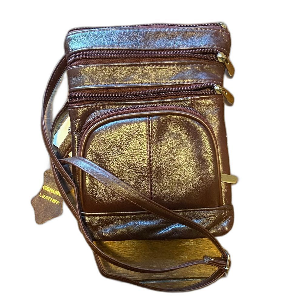 Genuine Leather Rust Crossbody Purse Womens Fake Rich